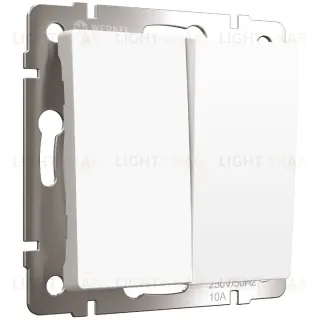 Выключатель двухклавишный с самовозвратом Werkel белый матовый a062576 a062576