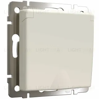 Розетка влагозащищенная с заземлением с защитной крышкой и шторками Werkel 10A/250В, винтовой зажим, айвори матовый a059276 a059276