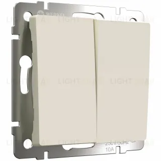 Выключатель двухклавишный Werkel 10A/250В айвори матовый a059280 a059280