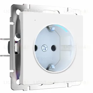 Розетка с заземлением с подсветкой 16A/250В Werkel, белый матовый a062405 a062405