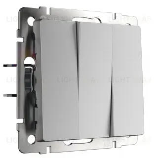 Выключатель трехклавишный Werkel 10A/250В серебряный матовый a066803 a066803