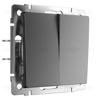 Выключатель двухклавишный перекрестный Werkel 10A/250В (из 3-х мест), графит матовый a064032 a064032