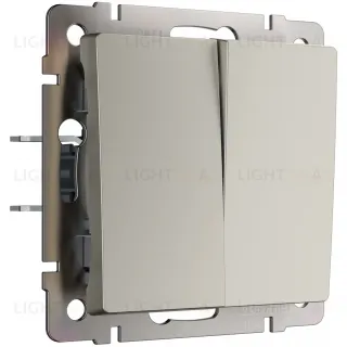 Выключатель двухклавишный Werkel 10A/250В дымчатый a069452 a069452