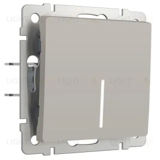 Выключатель одноклавишный проходной с подсветкой Werkel 10A/250В (из 2-х мест), дымчатый a069450 a069450