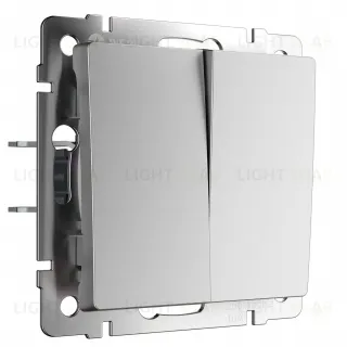 Выключатель двухклавишный перекрестный Werkel 10A/250В (из 3-х мест), серебряный матовый a064030 a064030