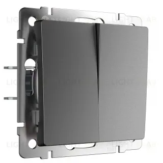 Выключатель двухклавишный проходной Werkel 10A/250В (из 2-х мест) графит матовый a063100 a063100