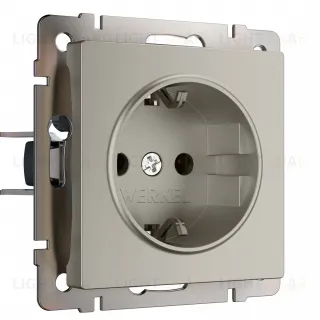 Розетка с заземлением и шторками Werkel 16A/250В, винтовой зажим, дымчатый a069463 a069463