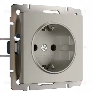 Розетка с заземлением Werkel 16A/250В, винтовой зажим, дымчатый a069462 a069462