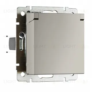 Розетка влагозащищенная IP 44 с заземлением с защитной крышкой и шторками Werkel 16A/250В, винтовой зажим, дымчатый a069464 a069464