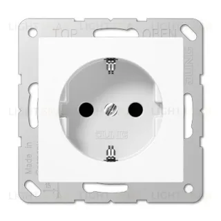 Розетка с заземлением Jung Eco Profi 16А/250В, белая EP1420WW EP1420WW