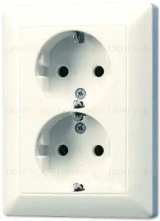 Розетка двойная с заземлением литая Jung, слоновая кость AS5020U AS5020U