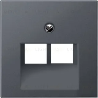 Розетка телефонная двойная Jung Eco Profi RJ11, антрацит EPUAE8-8UPO+EP569-2BFPLUAAN EPUAE8-8UPO + EP569-2BFPLUAAN