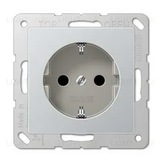 Розетка с заземлением Jung Eco Profi 16А/250В, алюминий EP1420AL EP1420AL