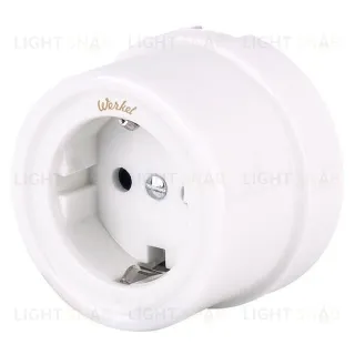 Розетка с заземлением и шторками Werkel Retro керамика, белый a051312 a051312