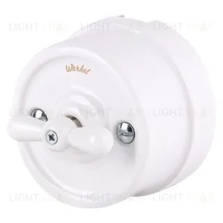 Выключатель поворотный двухклавишный Werkel Retro керамика, белый a051310 a051310