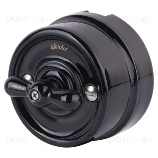 Выключатель поворотный двухклавишный 10А/250В Werkel Retro черный, керамика a051452 a051452