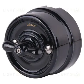 Переключатель поворотный одноклавишный Werkel Retro керамика, черный a051454 a051454