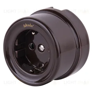 Розетка с заземлением Werkel Retro коричневый, черный a051054 a051054