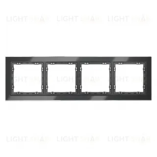 Рамка четверная Voltum S70, графит стекло VLS110407 VLS110407