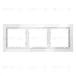 Рамка тройная Voltum S70, белый глянцевый стекло VLS110301 VLS110301