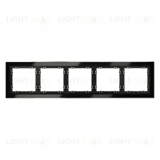 Рамка пятерная Voltum S70, черный матовый стекло VLS110508 VLS110508