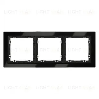 Рамка тройная Voltum S70, черный матовый стекло VLS110308 VLS110308