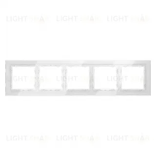 Рамка пятерная Voltum S70, белый глянцевый стекло VLS110501 VLS110501