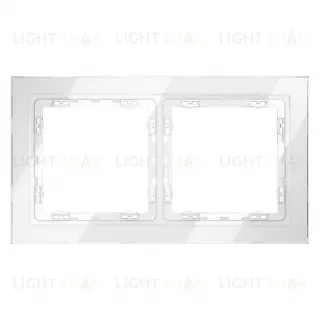 Рамка двойная Voltum S70, белый глянцевый стекло VLS110201 VLS110201