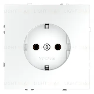Розетка с заземлением Voltum S70 16А, безвинтовой зажим, белый матовый VLS040102 VLS040102