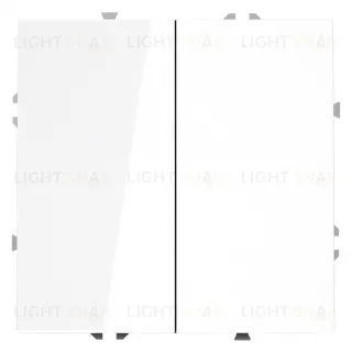 Выключатель двухклавишный Voltum S70 10А, белый глянцевый VLS020101 VLS020101