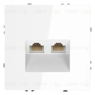 Розетка компьютерная двойная Voltum S70 RJ45 6Е кат., белый глянцевый VLS060201 VLS060201