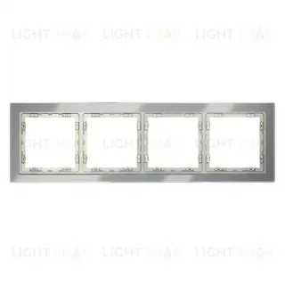Рамка четверная Voltum S70, сталь стекло VLS110405 VLS110405