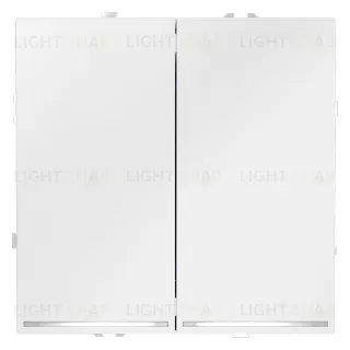 Выключатель двухклавишный с подсветкой Voltum S70 10А, белый матовый VLS020202 VLS020202