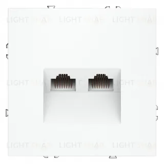 Розетка компьютерная двойная Voltum S70 RJ45 6Е кат., белый матовый VLS060202 VLS060202