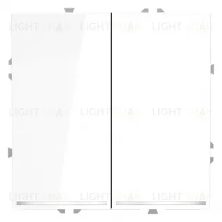 Выключатель двухклавишный проходной с подсветкой Voltum S70 10А, белый глянцевый VLS020401 VLS020401