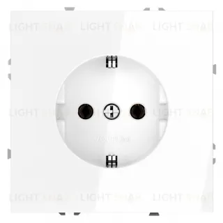 Розетка с заземлением Voltum S70 16А, безвинтовой зажим, белый глянцевый VLS040101 VLS040101