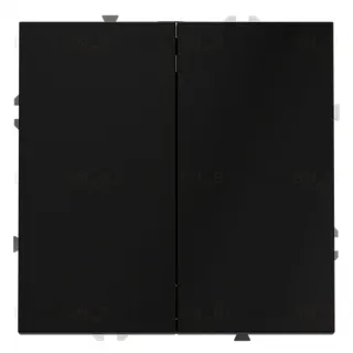 Выключатель двухклавишный проходной Voltum S70 10А, черный матовый VLS020308 VLS020308