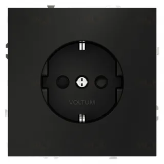 Розетка с заземлением со шторками Voltum S70 16А, безвинтовой зажим, черный матовый VLS040208 VLS040208