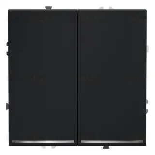 Выключатель двухклавишный проходной с подсветкой Voltum S70 10А, графит VLS020407 VLS020407