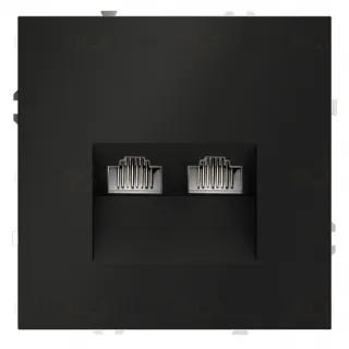 Розетка компьютерная двойная Voltum S70 RJ45 6Е кат., черный матовый VLS060208 VLS060208