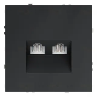 Розетка компьютерная двойная Voltum S70 RJ45 6Е кат., графит VLS060207 VLS060207