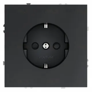 Розетка с заземлением со шторками Voltum S70 16А, безвинтовой зажим, графит VLS040207 VLS040207