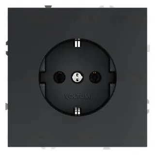 Розетка с заземлением Voltum S70 16А, безвинтовой зажим, графит VLS040107 VLS040107