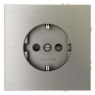 Розетка с заземлением со шторками Voltum S70 16А, безвинтовой зажим, шелк VLS040204 VLS040204