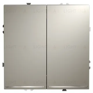 Выключатель двухклавишный проходной с подсветкой Voltum S70 10А, кашемир VLS020403 VLS020403