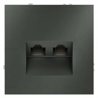 Розетка компьютерная двойная Voltum S70 RJ45 6Е кат., титан VLS060206 VLS060206