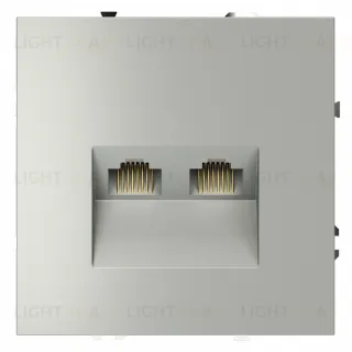 Розетка компьютерная двойная Voltum S70 RJ45 6Е кат., сталь VLS060205 VLS060205