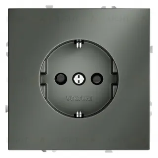 Розетка с заземлением со шторками Voltum S70 16А, безвинтовой зажим, титан VLS040206 VLS040206