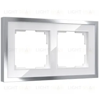 Рамка двойная Werkel Baguette белый-серебро a060231 a060231