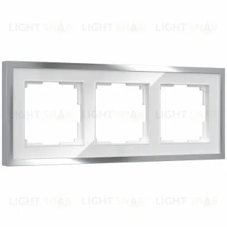 Рамка тройная Werkel Baguette белый-серебро a060232 a060232